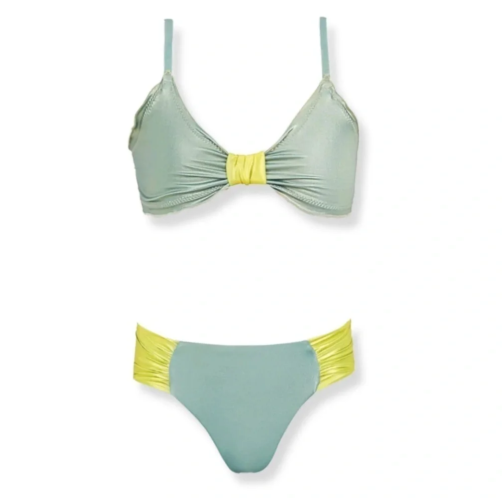 PQ Swim Atlantic Serena Kids Bikini Set - Green and Yellow Sz 8 88$
